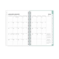 2024 Weekly Monthly Planner, 5x8, Blue Sky, Wellesley
