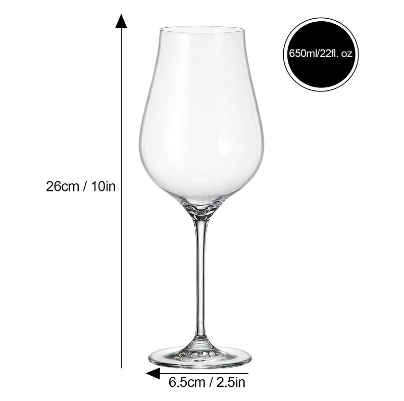 Verre à Vin Limosa Grand avec Pied 650ml, Ensemble de 6
