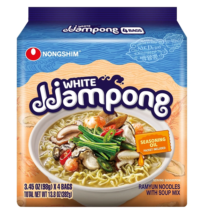 Nongshim White Jjamppong, 94g x 4, Family Pack