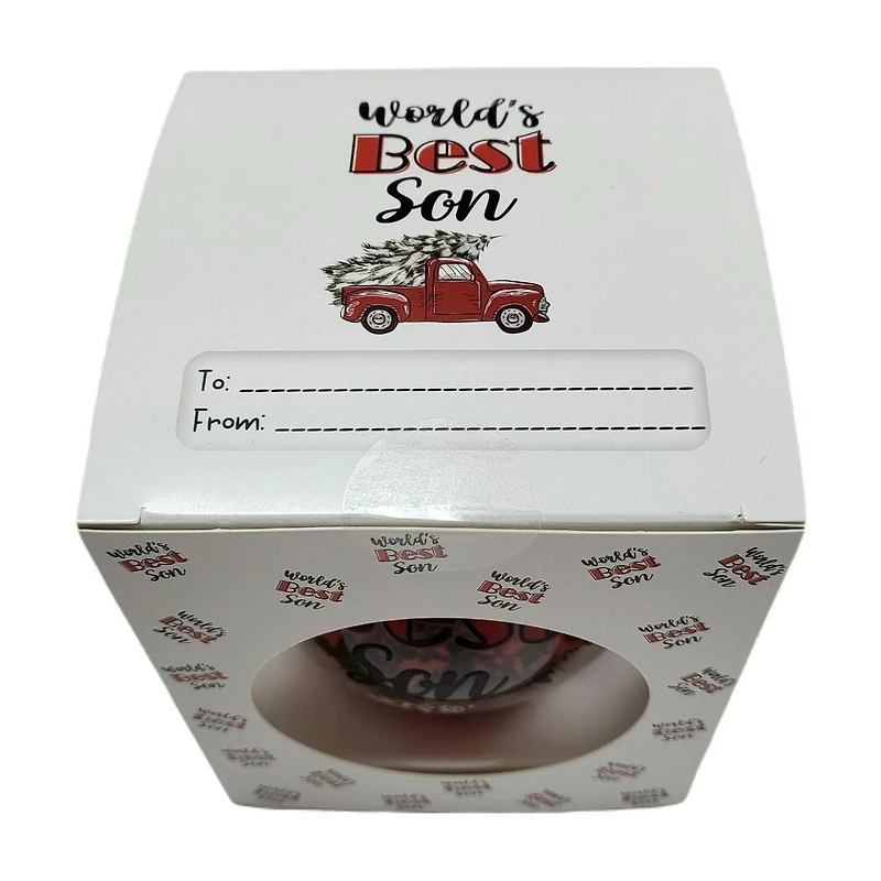 "World's Best Son" Transparent Tree Filled Collectible Glass Ball Ornament, 4 in, by Holiday Time