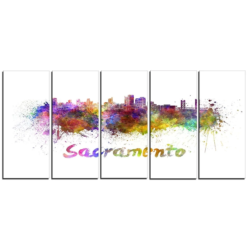 Design Art La Ligne D'Horizon De Sacramento Art Sur Toile