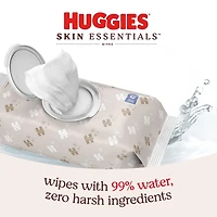 Lingettes pour bébés Huggies Skin Essentials, 2 emballages à couvercle rabattable (112 lingettes) 2 Emballages | 112 Lingettes