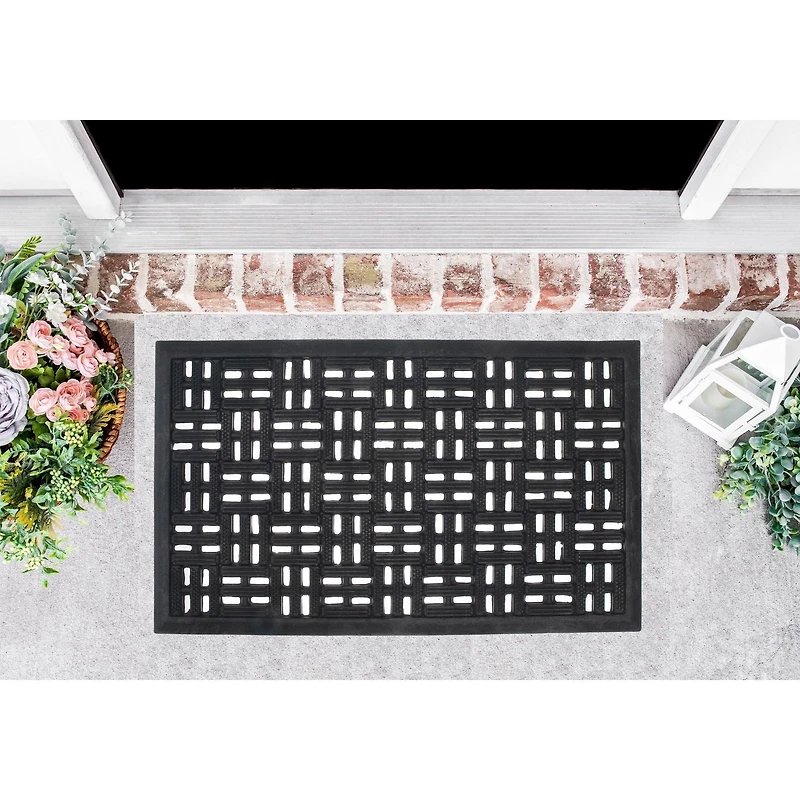 Grille Carrée De Tapis De Caoutchouc