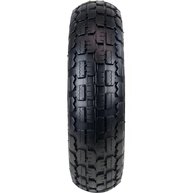 Hi-Run Stud 4.10/3.50-4 Wheelbarrow Tire Pneumatic Assembly with 5/8" Bushing Pre-Mounted