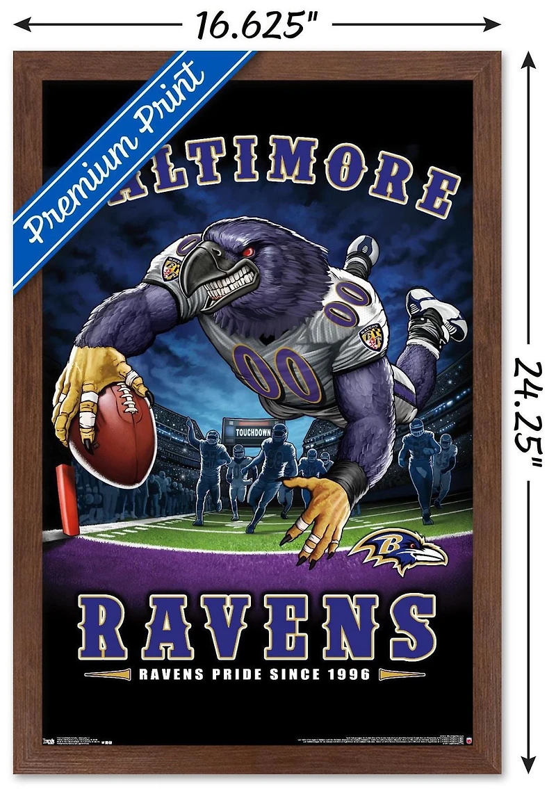 NFL Baltimore Ravens - End Zone 17 Wall Poster, 14.725" x 22.375"