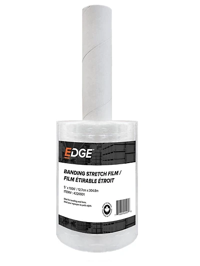 EDGE Mini Stretch Wrap Film with Handle - 5 inch x 1000 ft, Clear, Sold individually