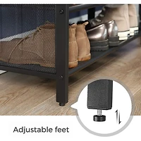 Boutique Home Shoe Rack Bench with Padded Faux Leather