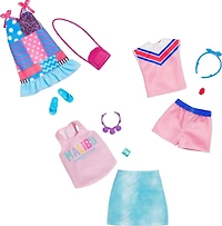 Barbie Coffret Tenue Robe calicot, sac à main, sandales