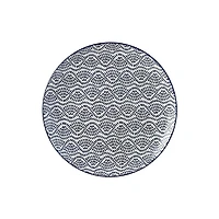 Plat principal Chiara Set de 4 assiettes à salade rondes en grès bleu