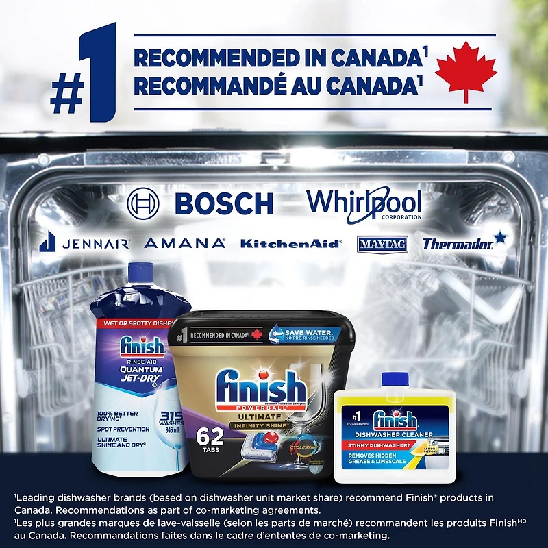Finish Jet-Dry, Produit de rinçage pour lave-vaisselle, Quantum, 946 ml, Agent de rinçage pour lave-vaisselle et agent de séchage 946 ml