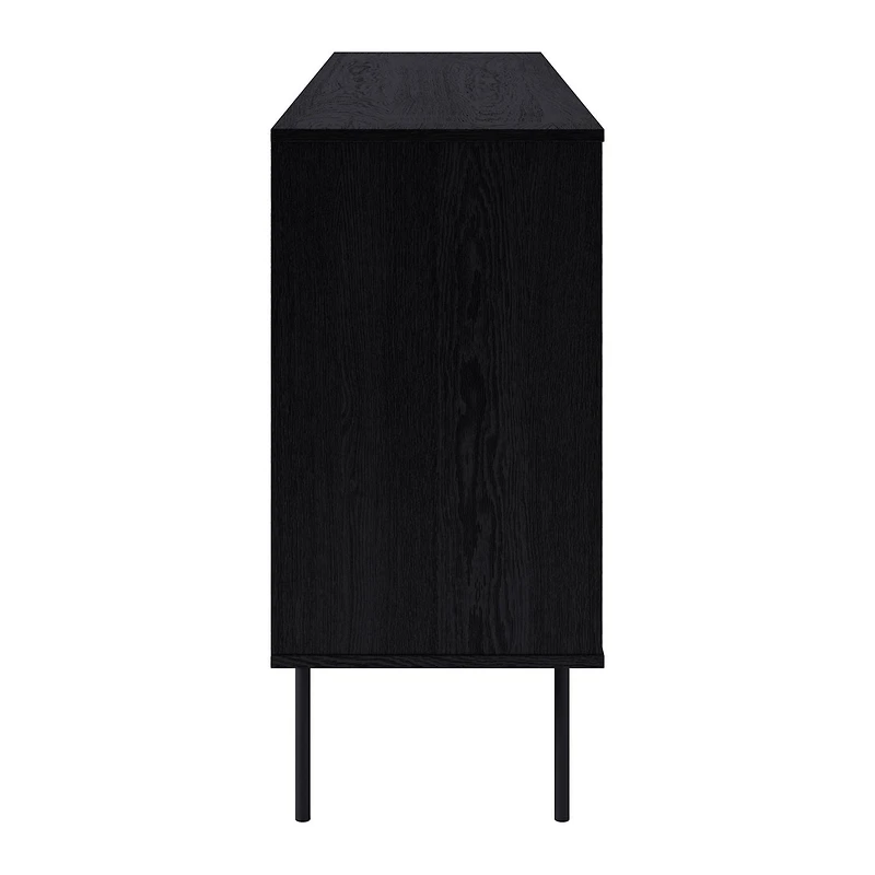 Lysander Black Premium Engineered Wood Fluted Sideboard Buffet