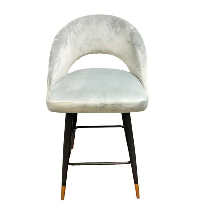 Tabouret de bar luxueux en velours Akira gris