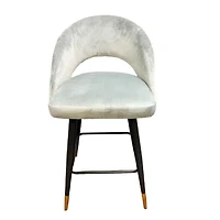 Tabouret de bar luxueux en velours Akira gris
