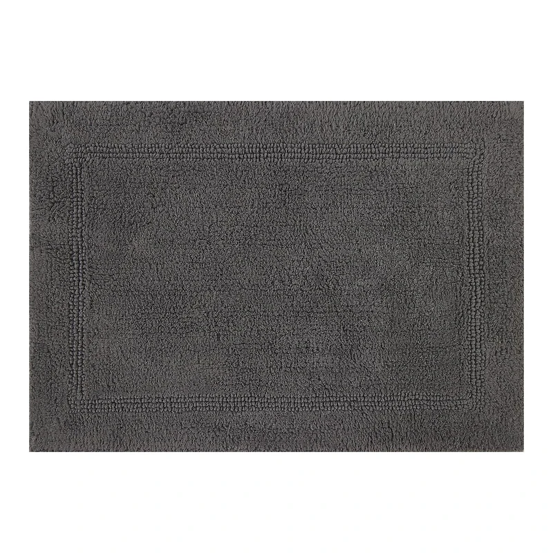 Better Homes & Gardens Cotton Reversible Bath Rug, Grey  Flannel, 17" x 24", 100% Cotton, 17"x24"