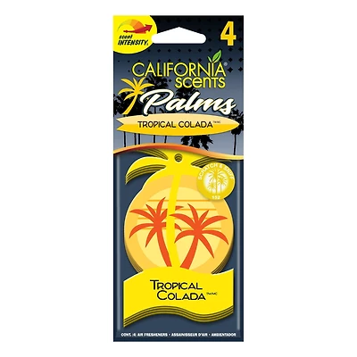 California Scents Palms Paper Tropical Colada Air Freshener, Palms Paper Tropical Colada
