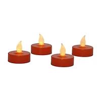 Way to Celebrate 4 bougies chauffe-plat scintillantes DEL, orange