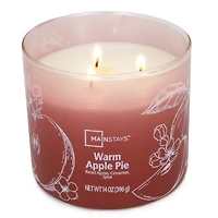 Mainstays 3-Wick Textured Wrapped Warm Apple Pie Scented Candle, 14 oz, MAINSTAYS PL MS 14OZ APPLE PIE