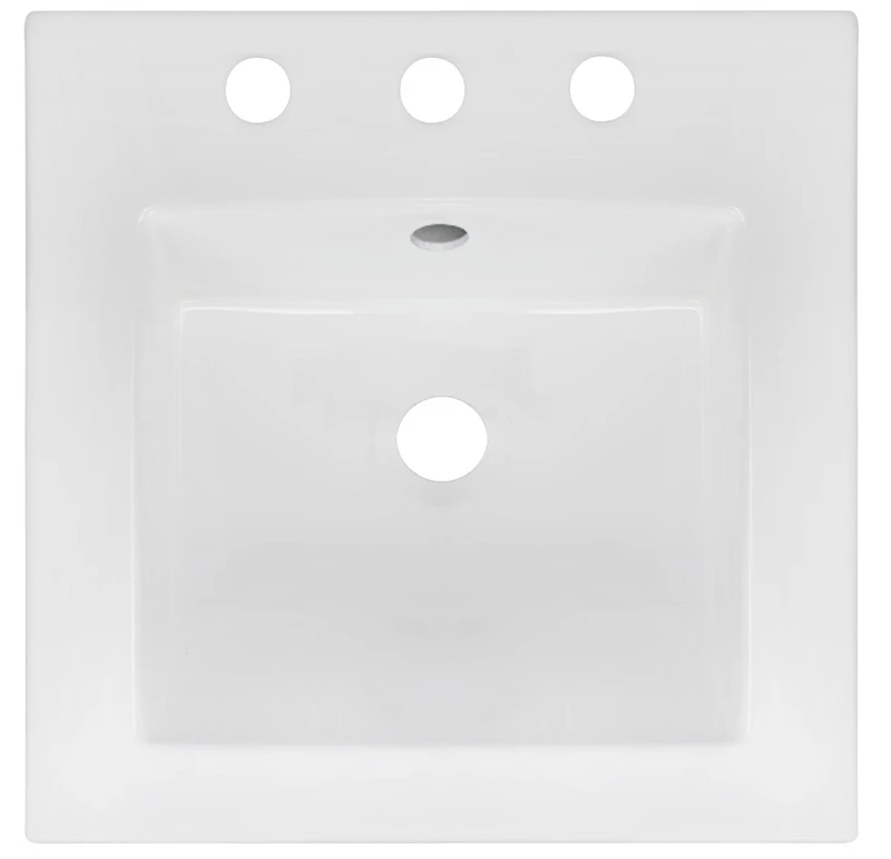 American Imaginations AI-32980 16,5 pouces WX 16,5 pouces Dessus en céramique D en couleur blanche pour 3H8-in. Robinet