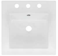 American Imaginations AI-32980 16,5 pouces WX 16,5 pouces Dessus en céramique D en couleur blanche pour 3H8-in. Robinet