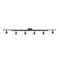 Wilma 6-Light Foldable Matte Black LED Integrated Track Lighting with Center Swivel Bars