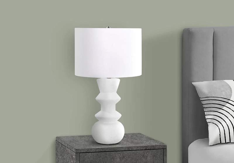 Monarch Specialties Lighting, 26"h, Table Lamp, Cream Ceramic, Ivory / Cream Shade, Contemporary