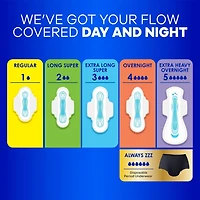 Always Maxi Feminine Pads with Wings for Women, Size 2, Long Super Absorbency, Unscented, 60CT