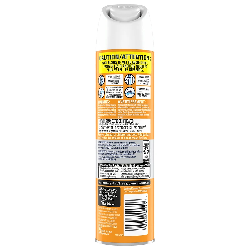 Glade® purificateur d’air et éliminateur d’odeurs en aérosol, brise exotique