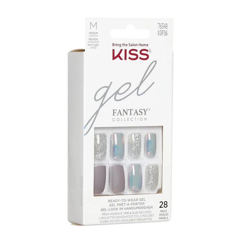 KISS Gel Fantasy - Wake up Call 3D - Fake Nails, 28 Count, Medium