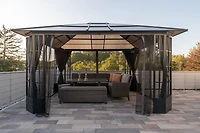 Sojag Savino 12 x 14 x 7 ft Grey Curtains for Savino Gazebo, Polyester, Outdoor Shades
