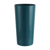 Assiette ronde en plastique bleu Mainstays, avec motif à rayures gravées, 26,7 cm (10,5 pouces)