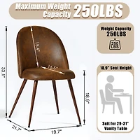 Homy Casa - Ensemble de 2 chaises de salle à manger modernes en tissu avec pieds en métal finition noyer Cuisine, salle à manger et coin repas