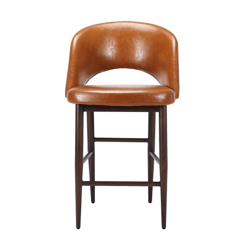 Tabouret de direction Plata Import en tan, Tabouret de direction en PU, Tabouret de comptoir du milieu du siècle, Tabouret de comptoir en PU bronzé, Tabouret de cuisine en PU, Tabouret d'île, Tabouret