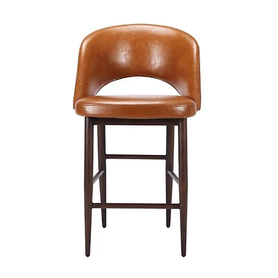Tabouret de direction Plata Import en tan, Tabouret de direction en PU, Tabouret de comptoir du milieu du siècle, Tabouret de comptoir en PU bronzé, Tabouret de cuisine en PU, Tabouret d'île, Tabouret
