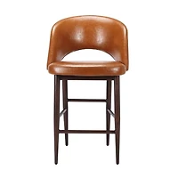 Tabouret de direction Plata Import en tan, Tabouret de direction en PU, Tabouret de comptoir du milieu du siècle, Tabouret de comptoir en PU bronzé, Tabouret de cuisine en PU, Tabouret d'île, Tabouret