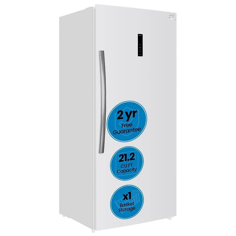 Kenmore 21 Cu. Fort. Congélateur/réfrigérateur vertical convertible, prêt pour le garage, sans givre (600 L), blanc