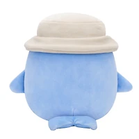 Squishmallows Original 7,5 pouces Samir la baleine bleue avec chapeau beige – Peluche officielle Jazwares (petit)
