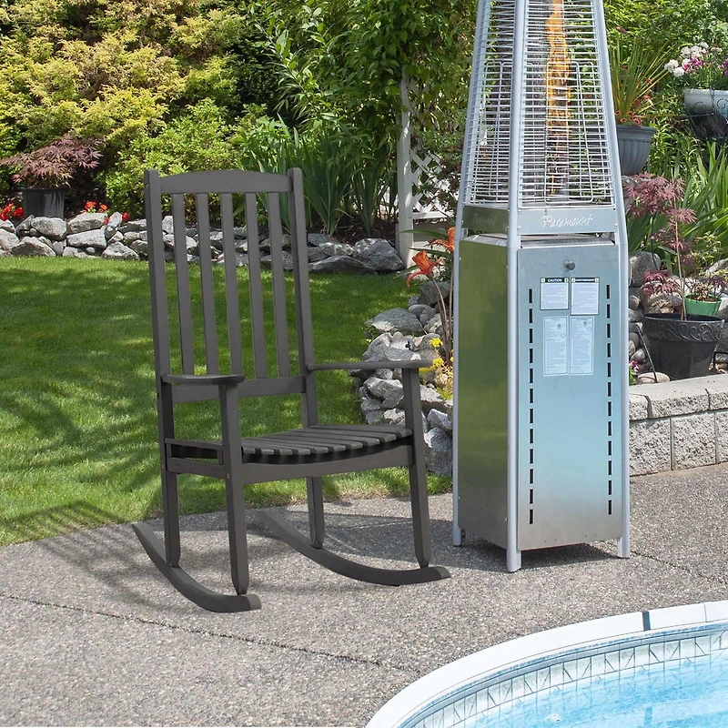 Chaise à bascule pour patio en acacia gris