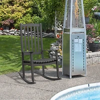 Chaise à bascule pour patio en acacia gris