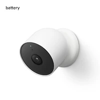 Caméra Google Nest intérieure (filaire, 3e génération) – Vidéo 2K et Gemini – Neige Cam - Batterie