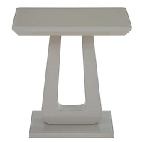 Contemporary MDF & Glass Accent Table - Warm Grey