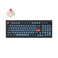 Keychron V5 Max Clavier mécanique sans fil RVB remplaçable à chaud interrupteur rouges cadre en ABS avec interrupteur disposition 96% noir carbone V5M-D1