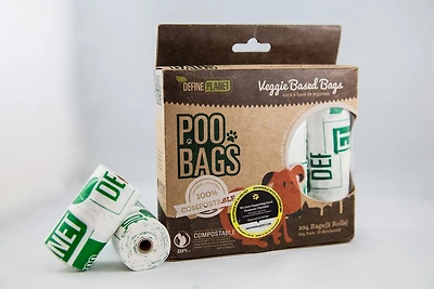 Define Planet™ Compostable Poop Bags, 104 Dog Waste Bags, (8 Refill Rolls of 13 Bags per Roll)