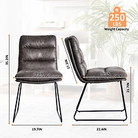 Lot de 2 chaises de salle à manger Homy Casa avec coussin capitonné et pattes antirouille