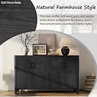 Meuble à 4 portes de style ferme Noble House, fini naturel, noir