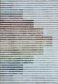 Tapis d'interieur a rayures colorees Eclipse Branch, arc-en-ciel, blanc beige, abstrait - Salon, chambre, salle a manger et bureau<br>