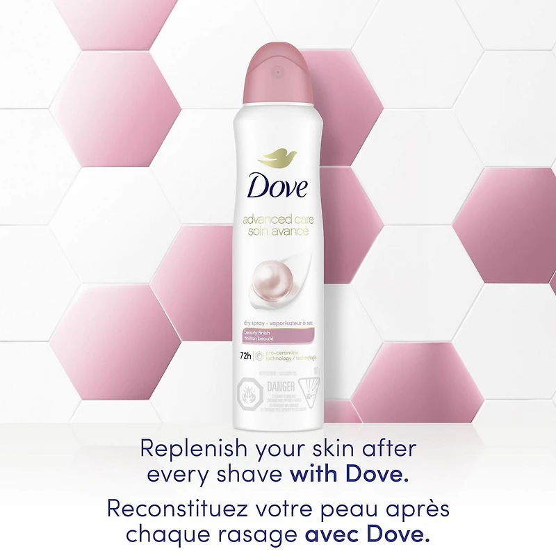 Antisudorifique en Vaporisateur à Sec Dove Soin Avancé parfum de poudre douce 107g Antisudorifique