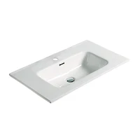 American Imaginations AI-29080 24,16 pouces W 18,31 pouces D Dessus en céramique de couleur blanche pour robinet 1 trou