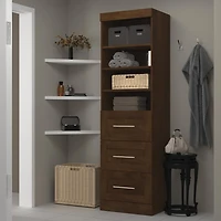 Bestar Pur Unité de rangement 25“ avec ensemble 3 tiroirs