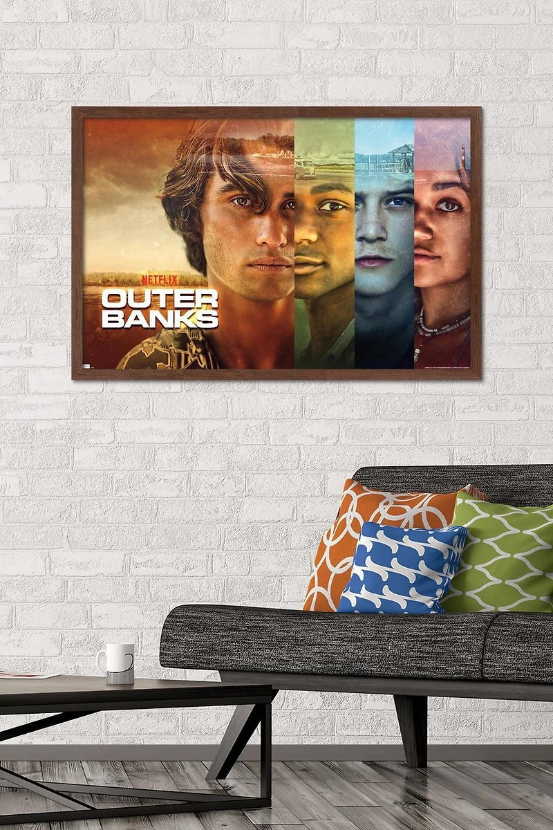 Netflix Outer Banks - Faces Wall Poster, 22.375" x 34" Framed