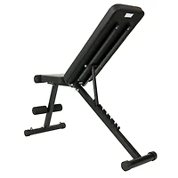 GoZone Foldable Weight Bench with Resistance Bands – Black, Padded ankle bar
